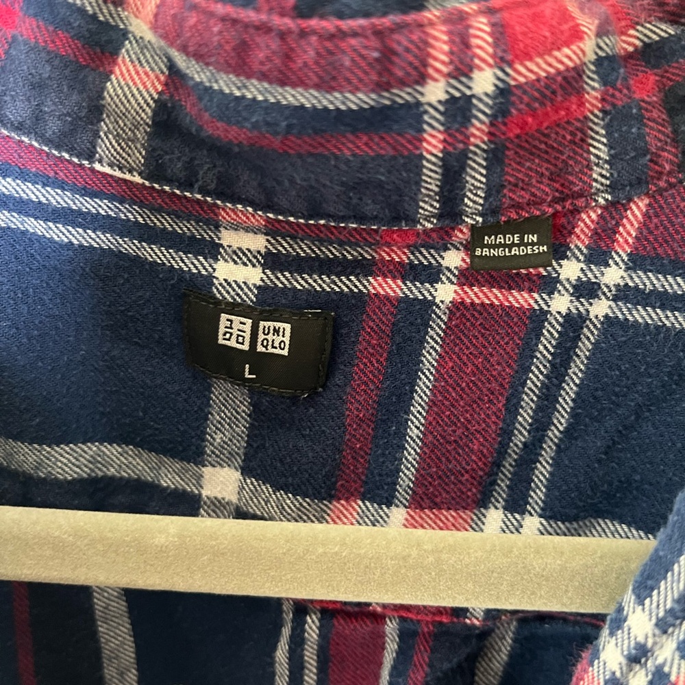 Uniqlo Plaid Flannel Button Down Shirt Size Large - Picture 3 of 6